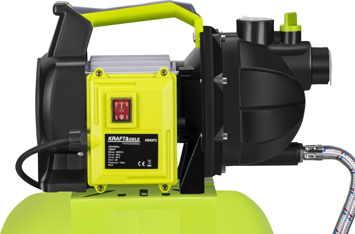 Hidrofor cu pompa 20L 1200W Kraft&Dele KD5272, debit 3400L/h, inaltime pompare 45m — imaginea 7