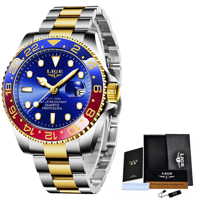 Ceas barbatesc Lige Data Quartz Analog Otel