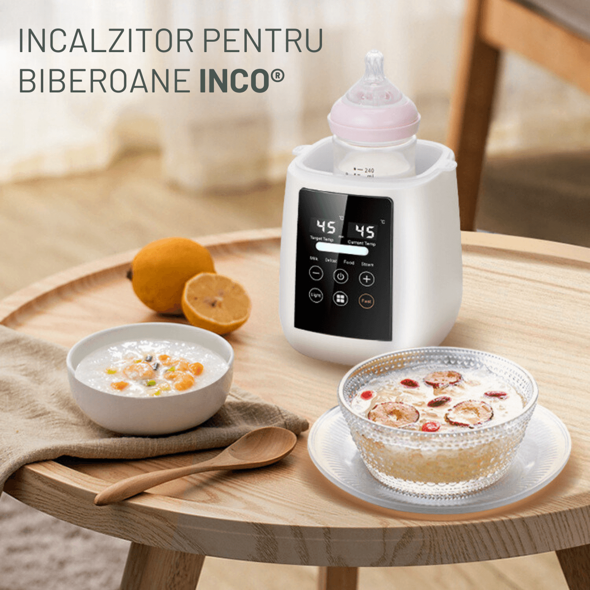 Incalzitor biberoane Multifunctional 6 in 1, Sterilizator electric Qova® cu Ecran tactil, Incalzire Lapte si Alimente - imagine 3