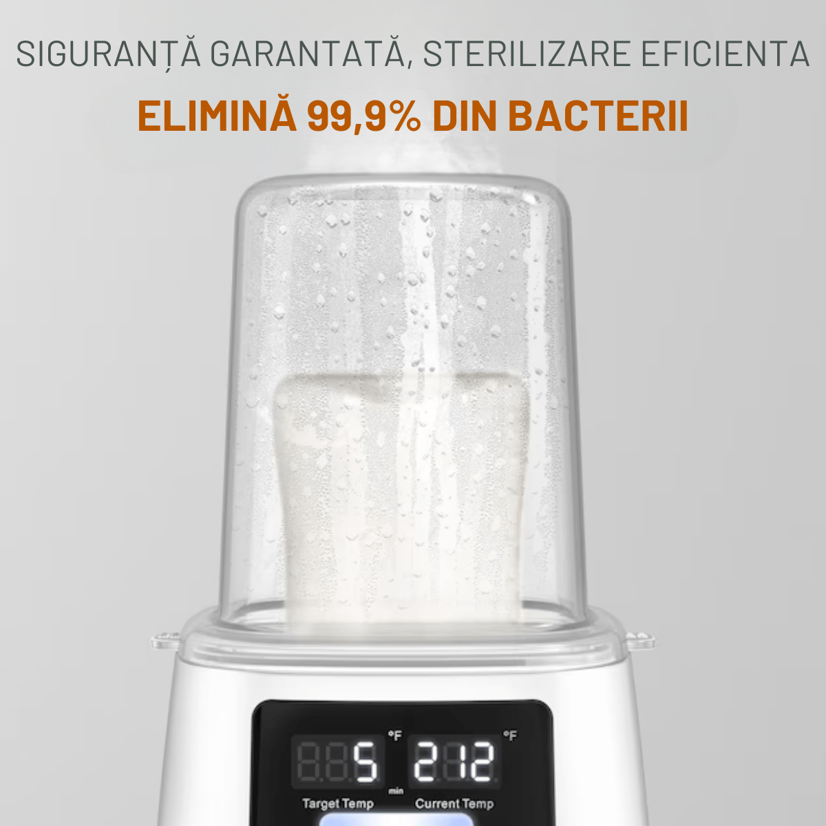 Incalzitor biberoane Multifunctional 6 in 1, Sterilizator electric Qova® cu Ecran tactil, Incalzire Lapte si Alimente - imagine 12