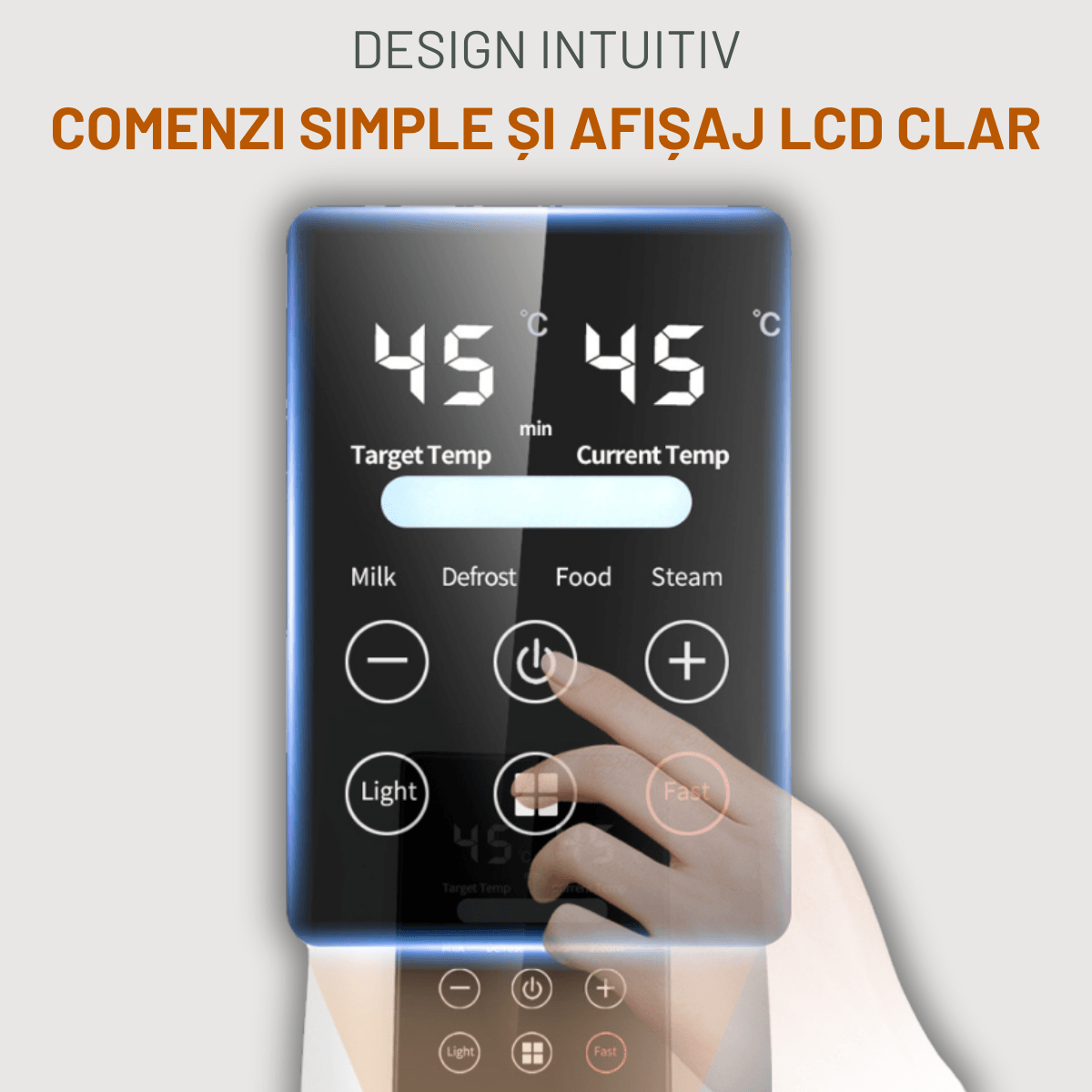 Incalzitor biberoane Multifunctional 6 in 1, Sterilizator electric Qova® cu Ecran tactil, Incalzire Lapte si Alimente - imagine 13