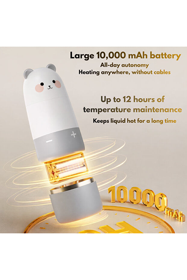 Incalzitor Portabil Inteligent pentru Lapte, Apa si Lapte Matern, Qova®, Baterie 10.000 mAh, Incalzire Rapida, Mentinere - imagine 3