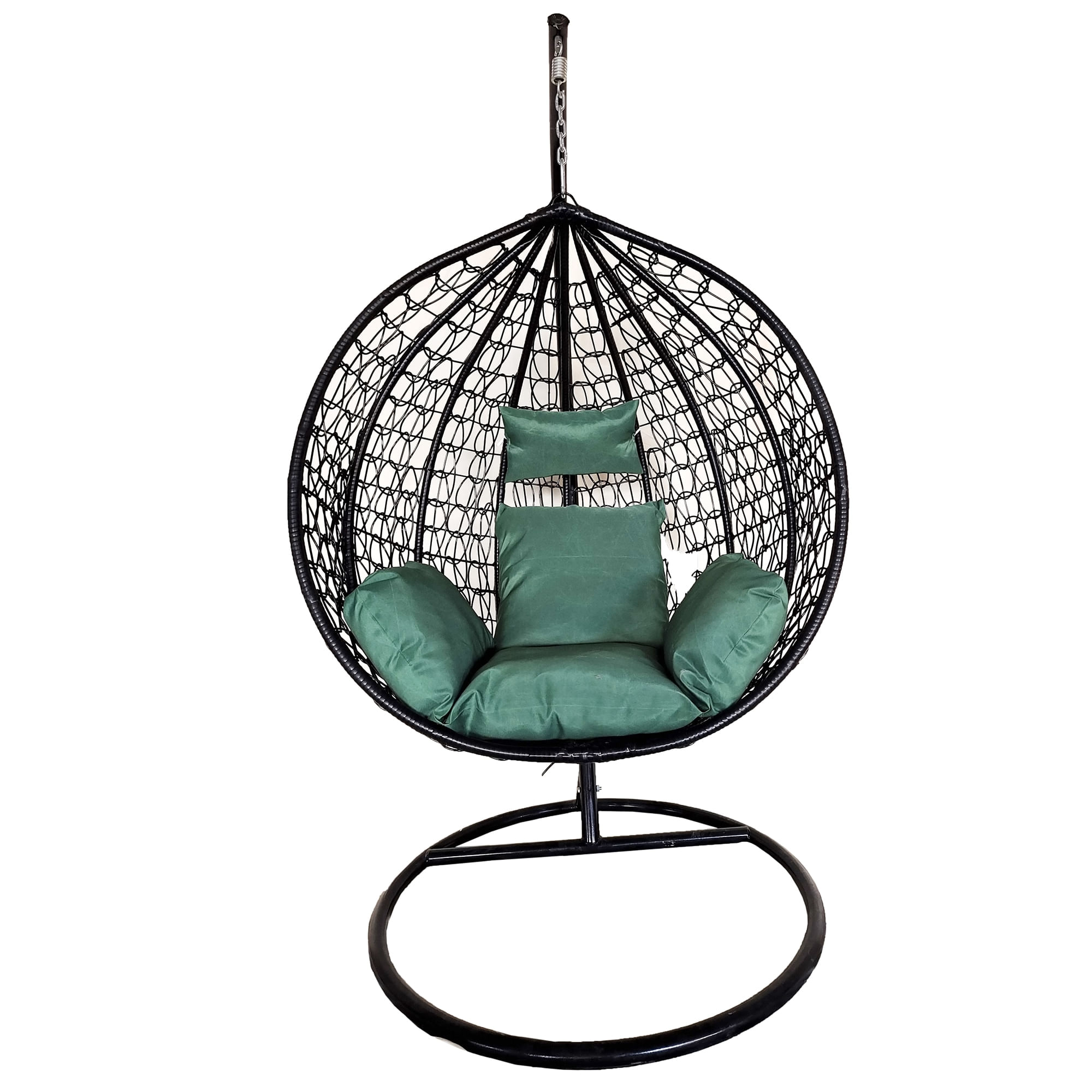 Balansoar suspendat Linea Heinner, 115x68x108/195 cm, otel/rattan sintetic, gri antracit/verde