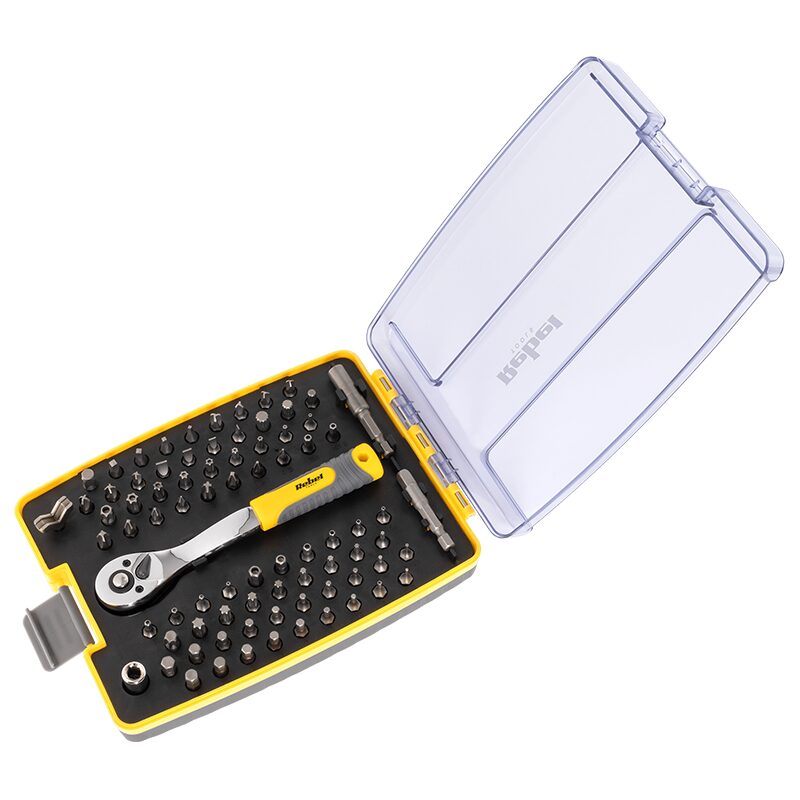 Set biti cu antrenor cu clichet, 80 piese, prelungitor magnetic — imaginea 2