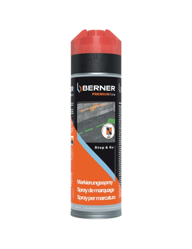 Vopsea spray pentru marcaje industriale Rosu Berner, 500ml