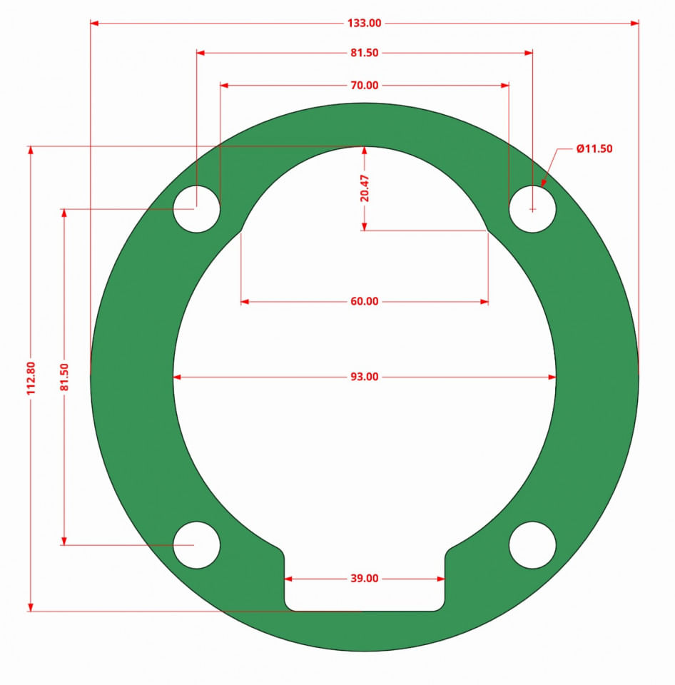Set garnituri cap compresor de aer V 3x90mm CH093 Mod.16(G) — imaginea 3