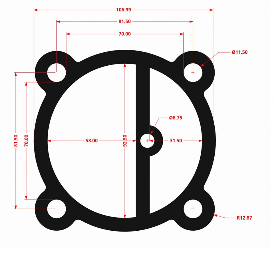 Set garnituri cap compresor de aer V 3x90mm CH093 Mod.16(G) — imaginea 6