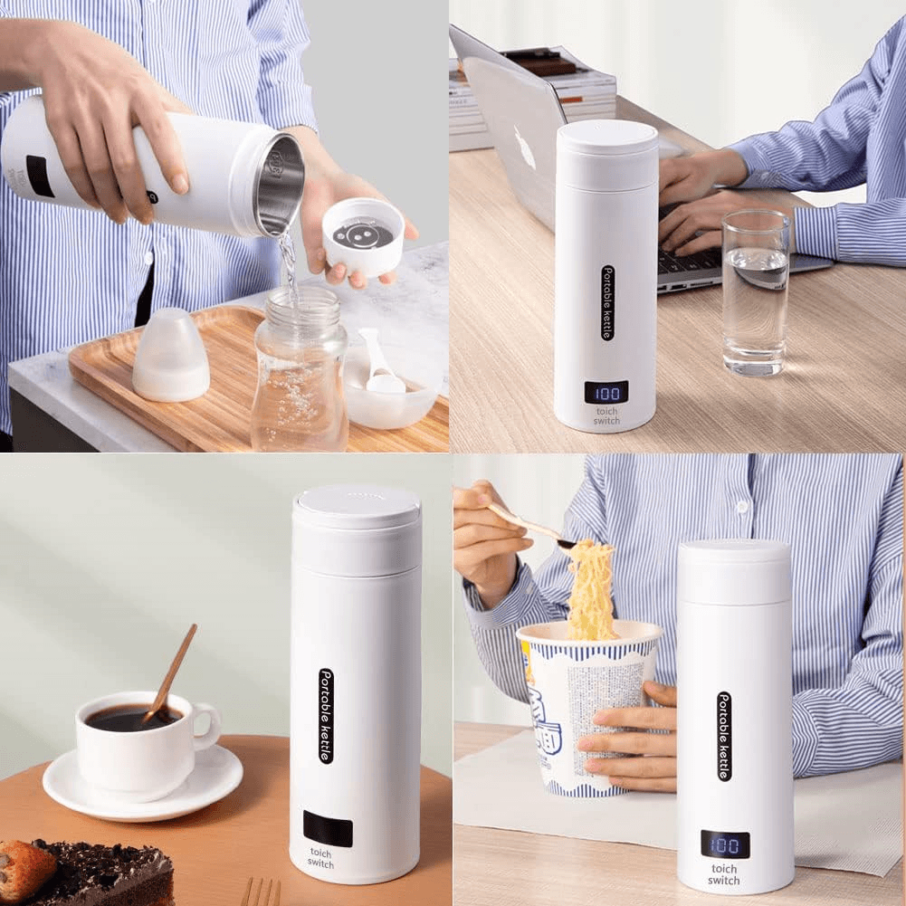 Fierbator Electric Portabil, Luxofia, Termos, 450 ml, 4 Temperaturi Presetate, Fierbere Rapida, Interior Otel Inoxidabil - imagine 7