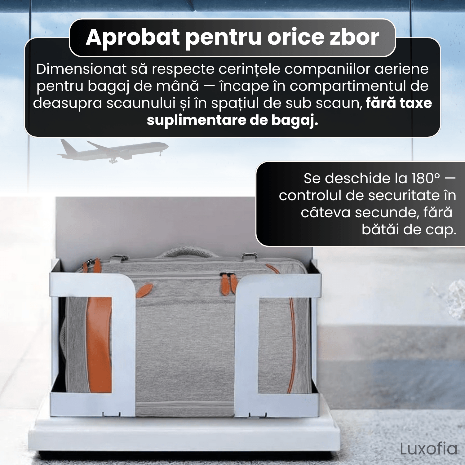 Rucsac de calatorie, Luxofia, 40L, bagaj de mana aprobat pentru zbor, port USB, include 3 cuburi de ambalare, verde - imagine 6