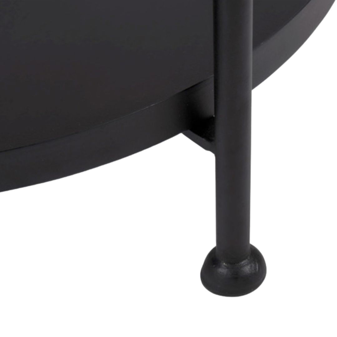 Masuta de cafea, rotunda, din lemn si metal cu doua niveluri, 39×39×55 cm — imaginea 9