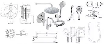 Set dus Ideal Standard IdealStyle B1433AA, incastrat, baterie lavoar, 200 mm, monocomanda, diverter — imaginea 2