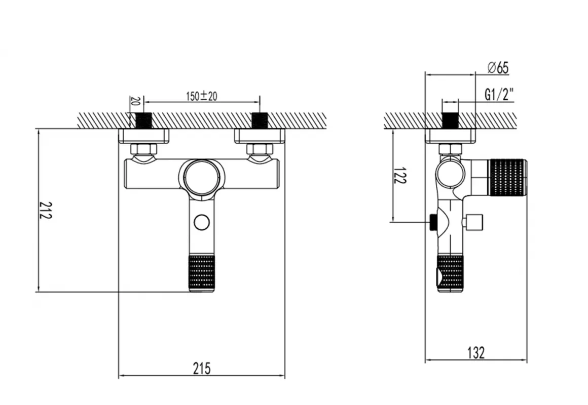 Baterie cada FDesign Ardesia, aparenta, diverter, set dus, mat, negru/cupru, FD1-ARD-1-25 — imaginea 4