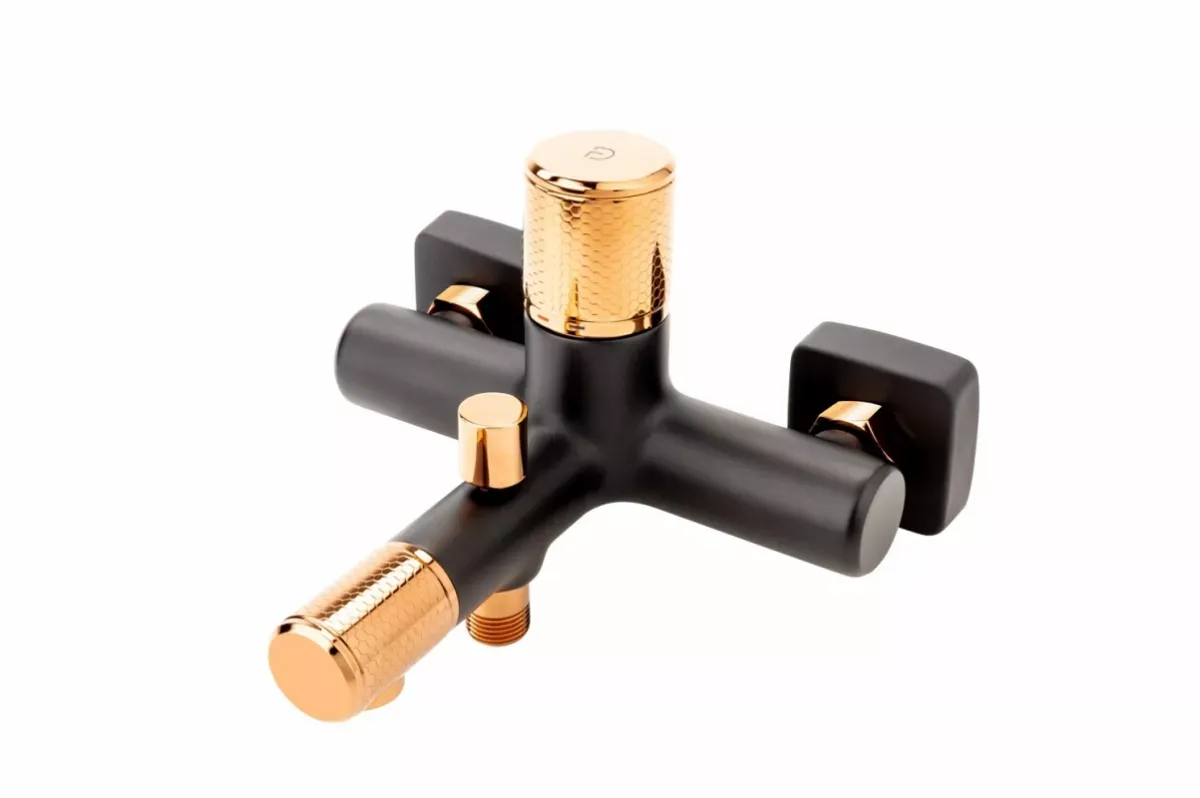 Baterie cada FDesign Ardesia, aparenta, diverter, set dus, mat, negru/cupru, FD1-ARD-1-25 — imaginea 5