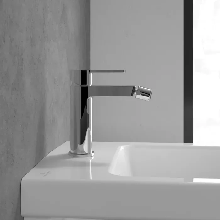 Baterie bideu Villeroy and Boch Architectura, M, 164 mm, ventil, crom, TVB10300100061 — imaginea 7