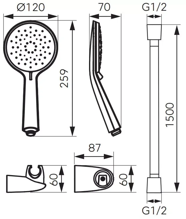 Baterie cada FDesign Seppia, aparenta, diverter, set dus, mat, negru/cupru, FD1-SPA-1-25 — imaginea 6