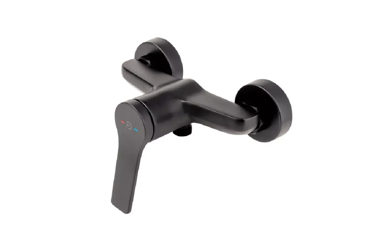 Baterie dus FDesign Seppia FD1-SPA-7-22, 1/2'', aparenta, monocomanda, anti-reflux, mat, negru — imaginea 2