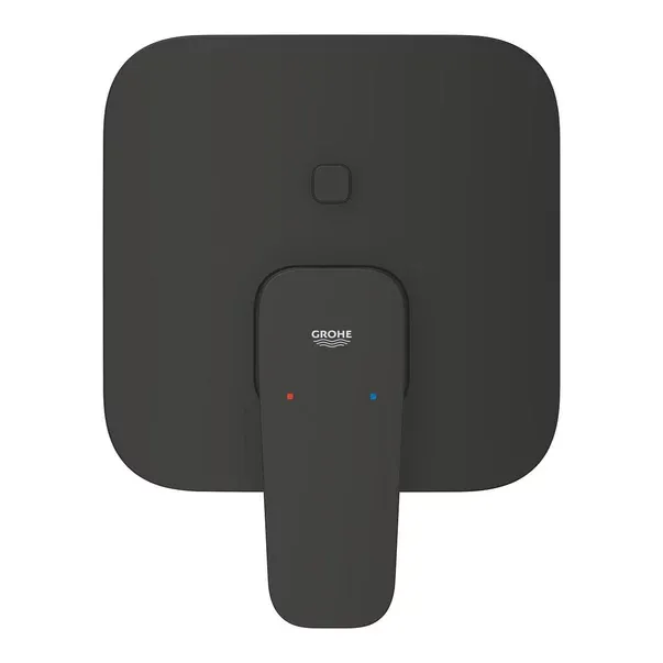 Baterie cada-dus incastrata Grohe Cubeo negru mat fara corp ingropat — imaginea 3