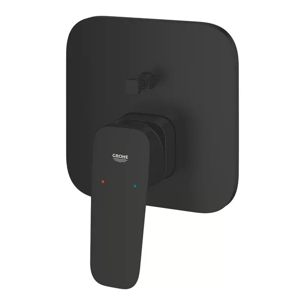 Baterie cada-dus incastrata Grohe Cubeo negru mat fara corp ingropat — imaginea 6