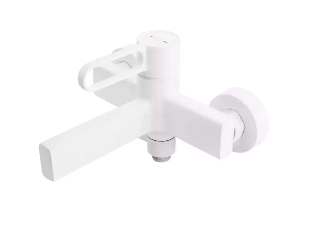 Baterie cada FDesin Zaffiro FD1-ZFR-1-33, 1/2'', aparenta, diverter, anti-reflux, mat, alb — imaginea 2
