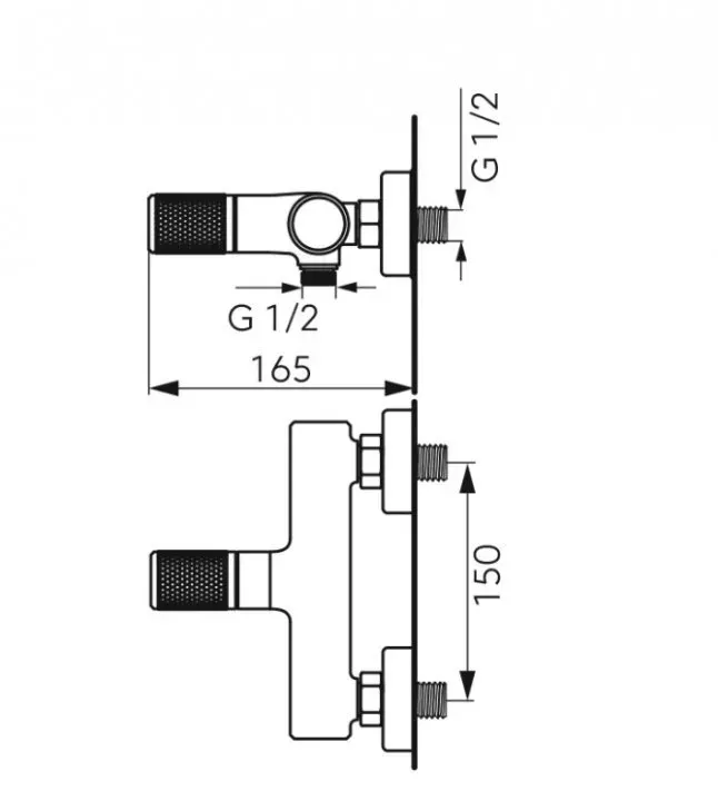 Baterie dus Fdesign Ardesia, aparenta, colona dus, mat, negru/cupru, FD1-ARD-7-25 — imaginea 4