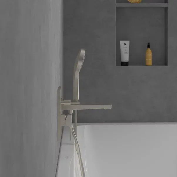 Baterie cada-dus incastrata Villeroy&Boch Architectura Square nichel periat fara corp ingropat — imaginea 3