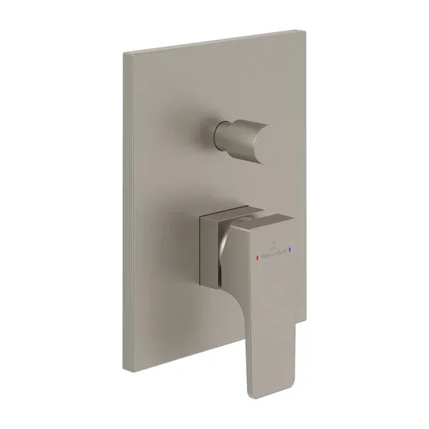 Baterie cada-dus incastrata Villeroy&Boch Architectura Square nichel periat fara corp ingropat — imaginea 4