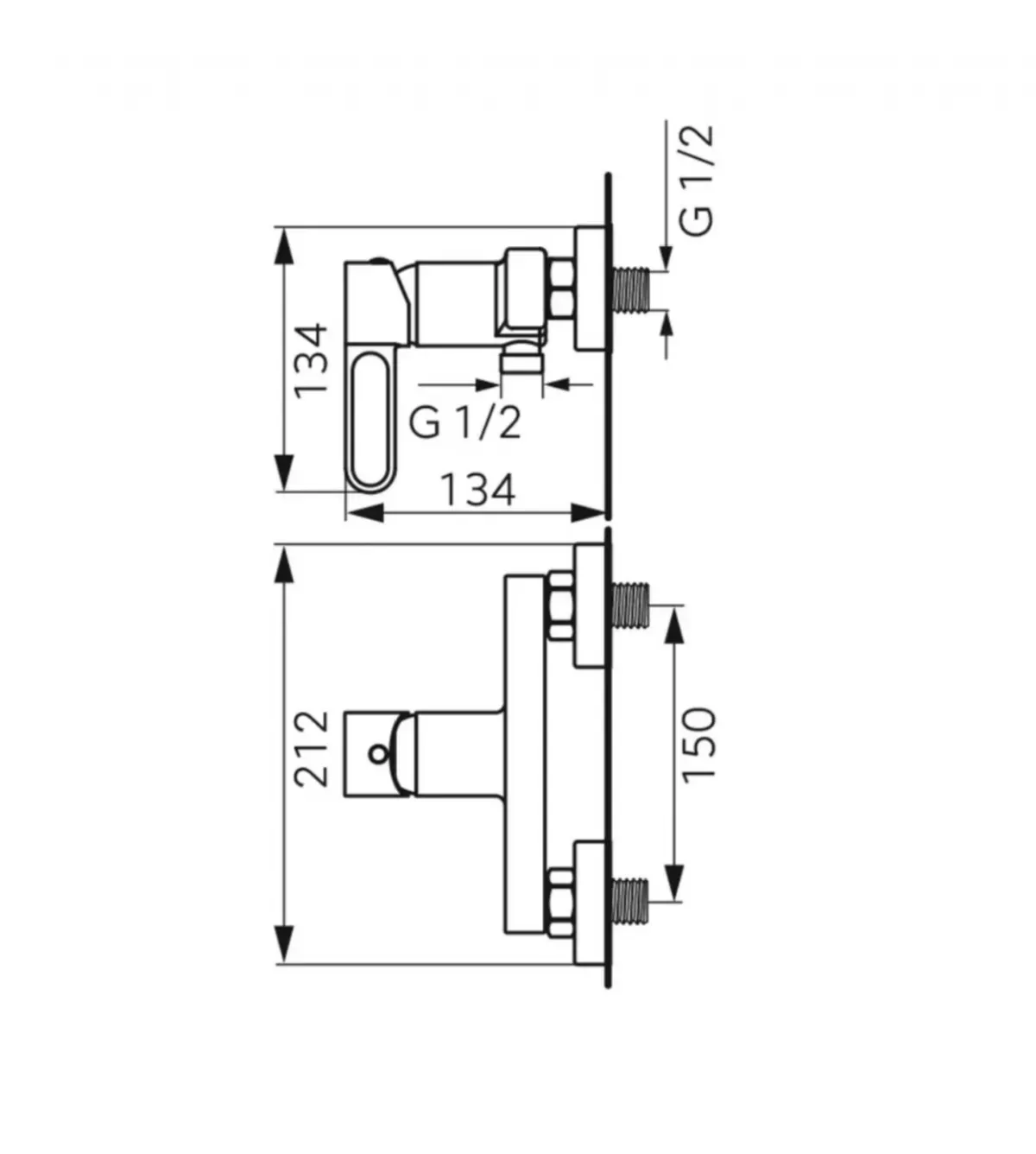 Baterie dus Fdesign Zaffiro, aparenta, colona dus, mat, negru, FD1-ZFR-7-22 — imaginea 3