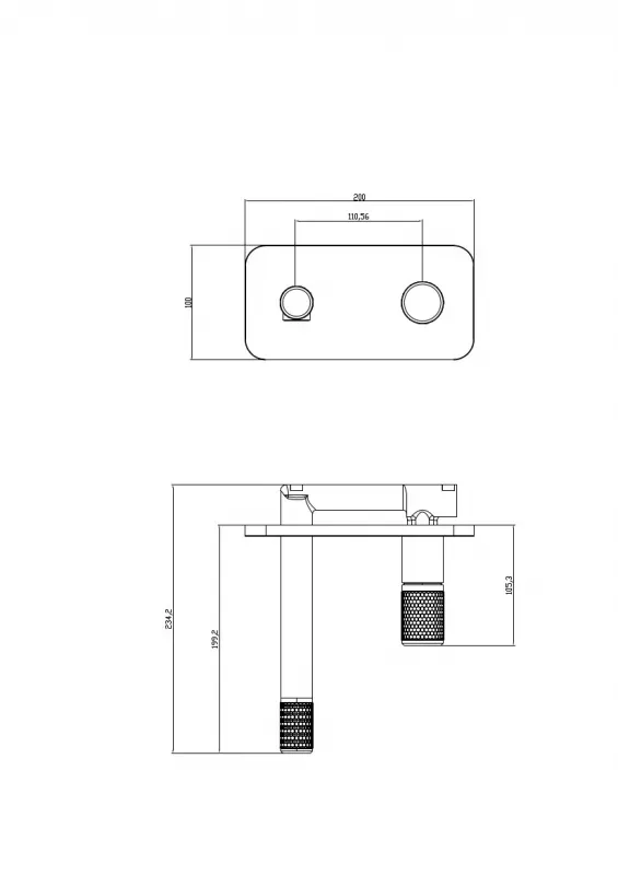 Baterie lavoar FDesign Ardesia FD1-ARD-3PA-25, 1/2'', montare pe perete, marimea L, fara ventil, mat, negru / cupru — imaginea 2