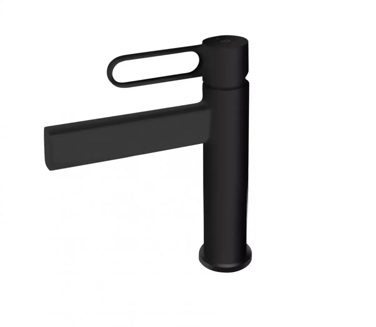 Baterie lavoar FDesin Zaffiro FD1-ZFR-2-22, 3/8'', marimea M, monocomanda, ventil, mat, negru — imaginea 2