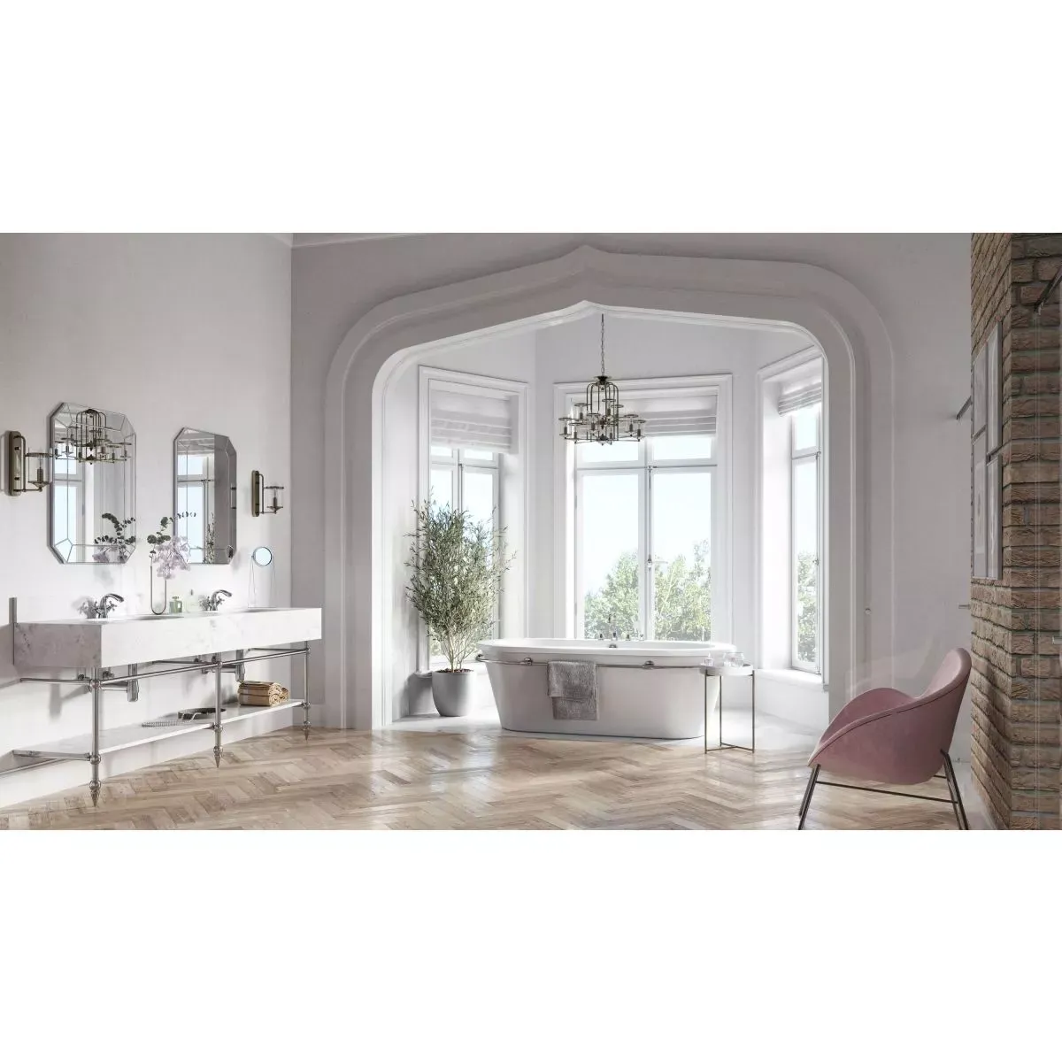 Baterie lavoar Fdesign Lacrima, S, 128 mm, crom, FD1-LRA-2-11 — imaginea 2