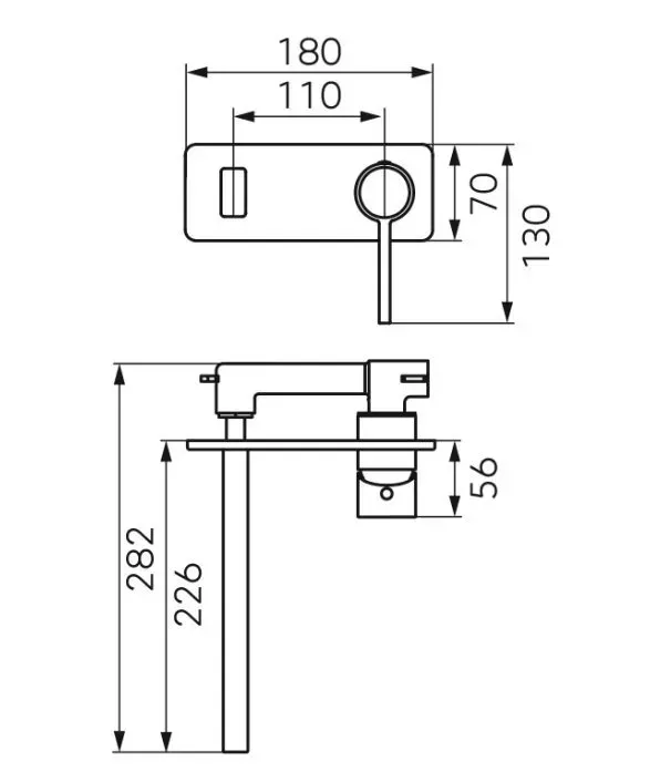 Baterie lavoar FDesin Zaffiro FD1-ZFR-3PA-25, 1/2'', montare pe perete,a L, valva inclusa, fara ventil, mat