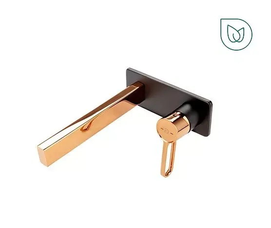 Baterie lavoar FDesin Zaffiro FD1-ZFR-3PA-25, 1/2'', montare pe perete,a L, valva inclusa, fara ventil, mat — imaginea 2