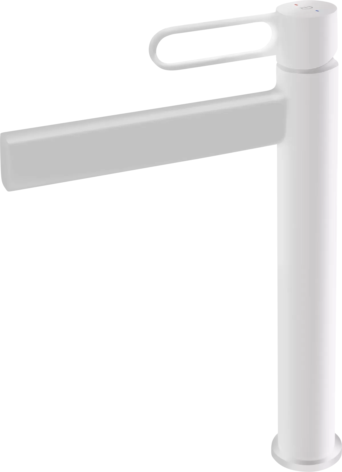 Baterie lavoar FDesin Zaffiro FD1-ZFR-2L-33, 3/8'', marimea XL, monocomanda, ventil push to open, mat, alb — imaginea 2