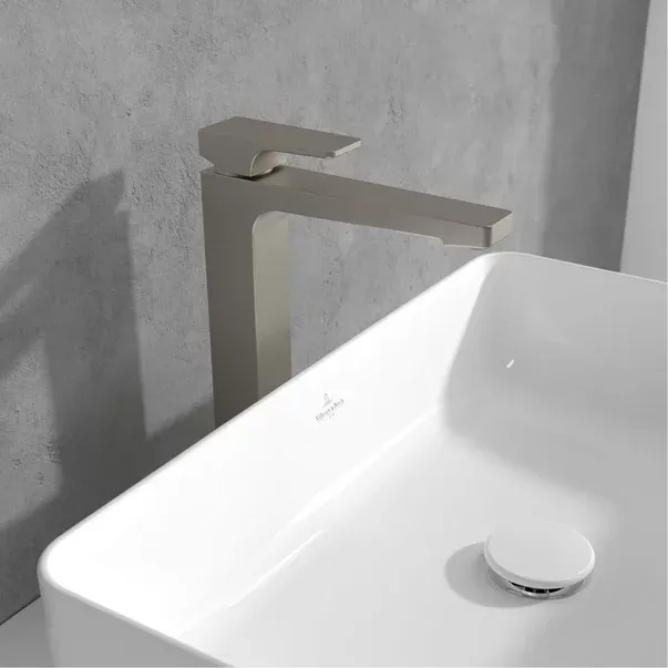 Baterie lavoar inalta Villeroy&Boch Architectura Square nichel periat cu ventil Push-Open — imaginea 4