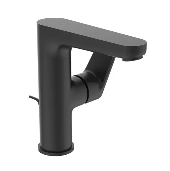 Baterie lavoar Ideal Standard Ceraline BC703XG, 3/8'',a L, monocomanda, cartus ceramic, evacuare cu tija, mat, negru