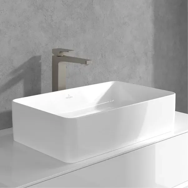 Baterie lavoar inalta Villeroy&Boch Architectura Square nichel periat cu ventil Push-Open — imaginea 6