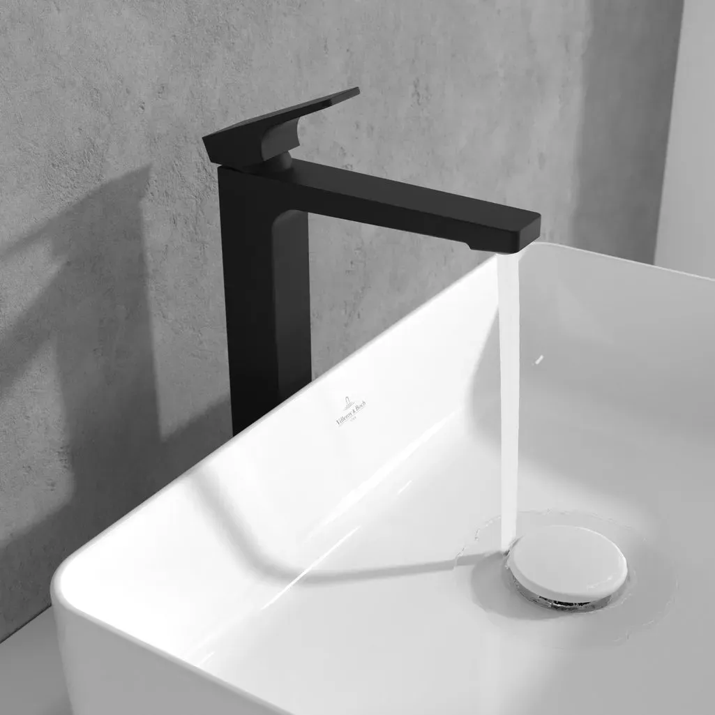 Baterie lavoar Villeroy and Boch Architectura, XL, 306 mm, ventil, mat, negru, TVW125002000K5 — imaginea 11