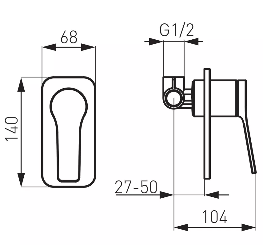 Unitate comanda FDesign Seppia FD1-SPA-7PA-11, 1/2'', incastrat, 1 iesire 1/2'', valva inclusa, crom — imaginea 2