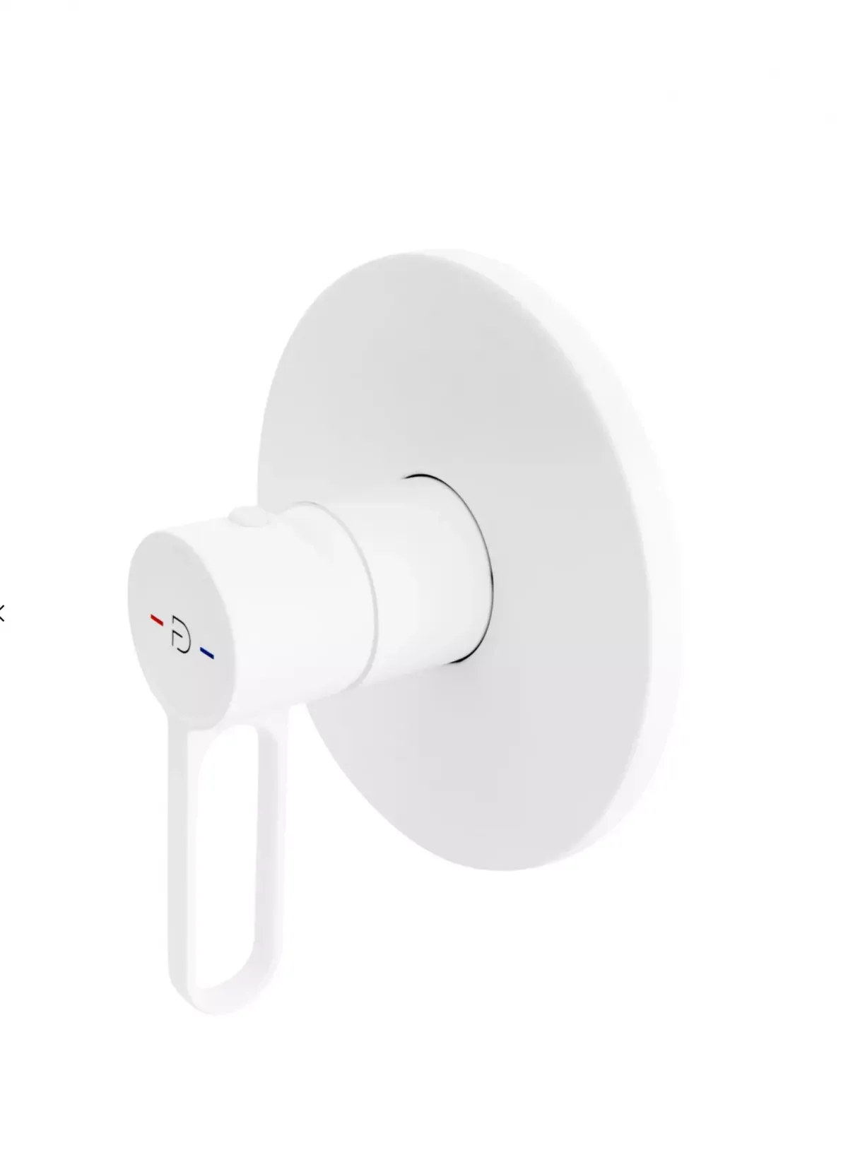 Unitate comanda FDesign Zaffiro FD1-ZFR-7PA-33, 1/2'', aparenta, 1 iesire 1/2'', valva inclusa, mat, alb — imaginea 2