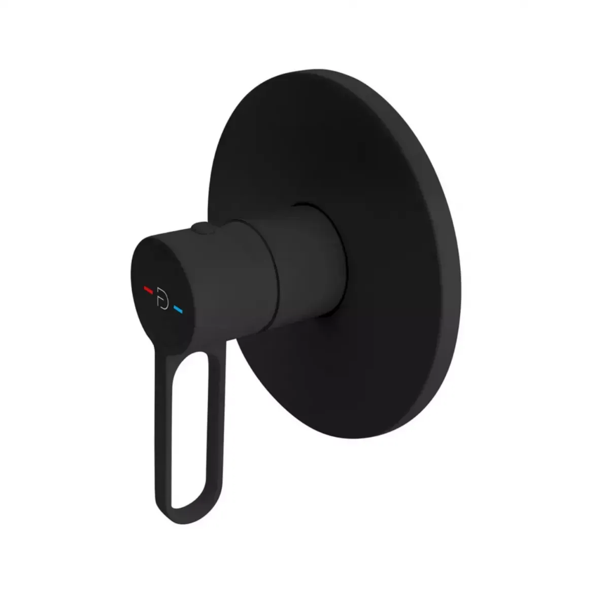 Unitate comanda FDesign Zaffiro FD1-ZFR-7PA-22, 1/2'', aparenta, 1 iesire 1/2'', valva inclusa, mat, negru — imaginea 2