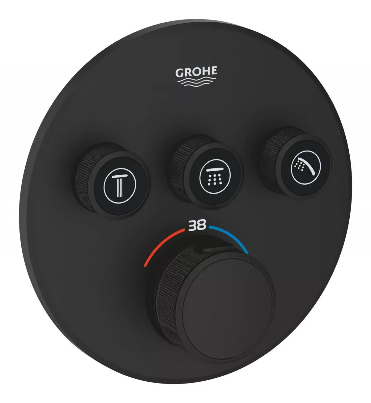 Unitate comanda Grohe SmartControl, termostat, 3 iesiri, necesita valva, mat, negru, 29508KF0 — imaginea 2