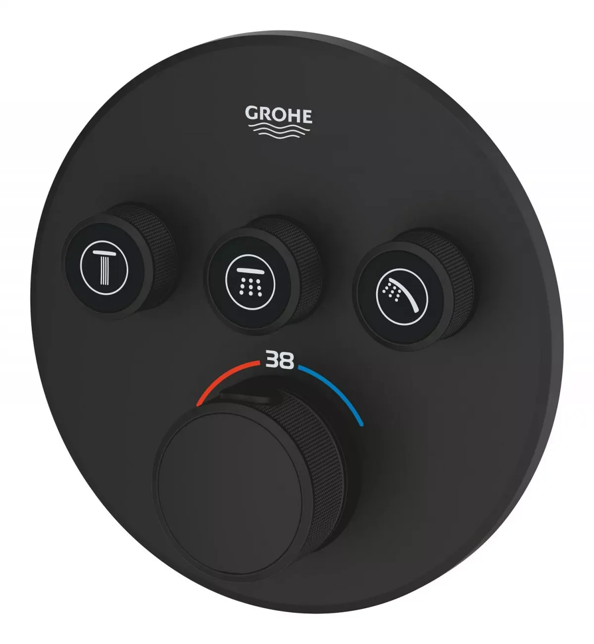 Unitate comanda Grohe SmartControl, termostat, 3 iesiri, necesita valva, mat, negru, 29508KF0 — imaginea 3