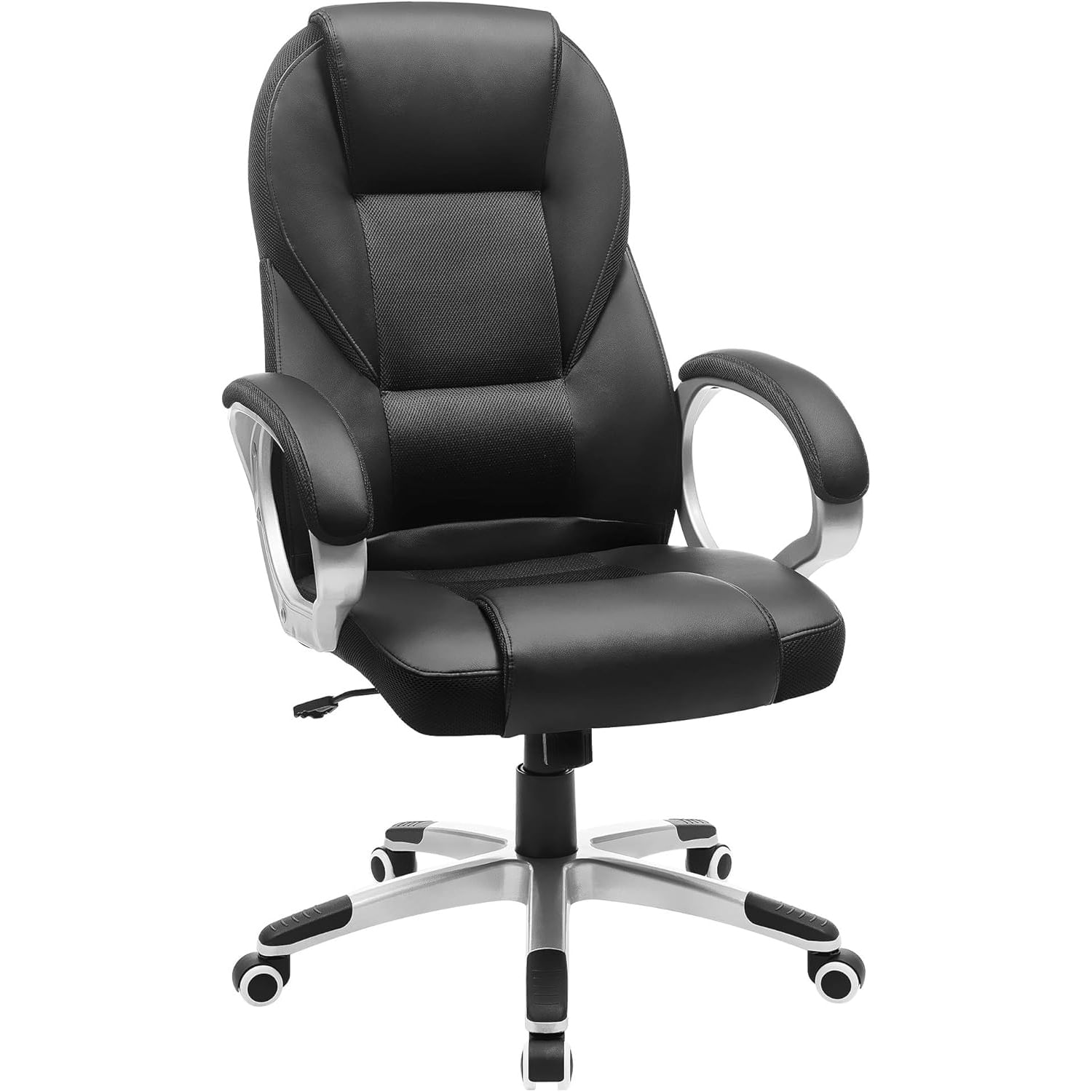 Scaun de birou ergonomic, reglabil pe inaltime, functie balans, tapitat piele sintetica, 54x50x122 cm, nergu — imaginea 2