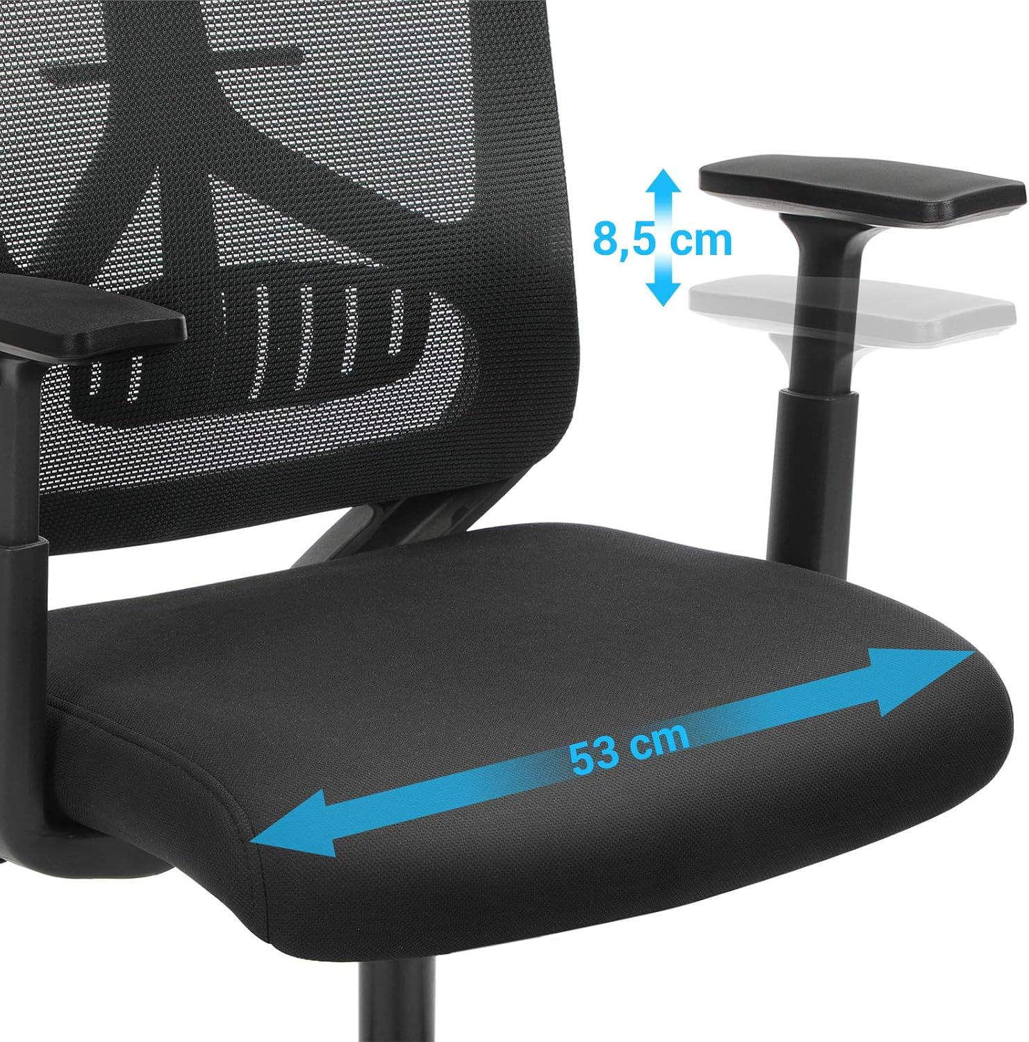 Scaun de birou ergonomic cu tetiera si suport lombar, reglabil, mecanism balans, maxim 120 kg, 70x70x133 cm, negru — imaginea 4