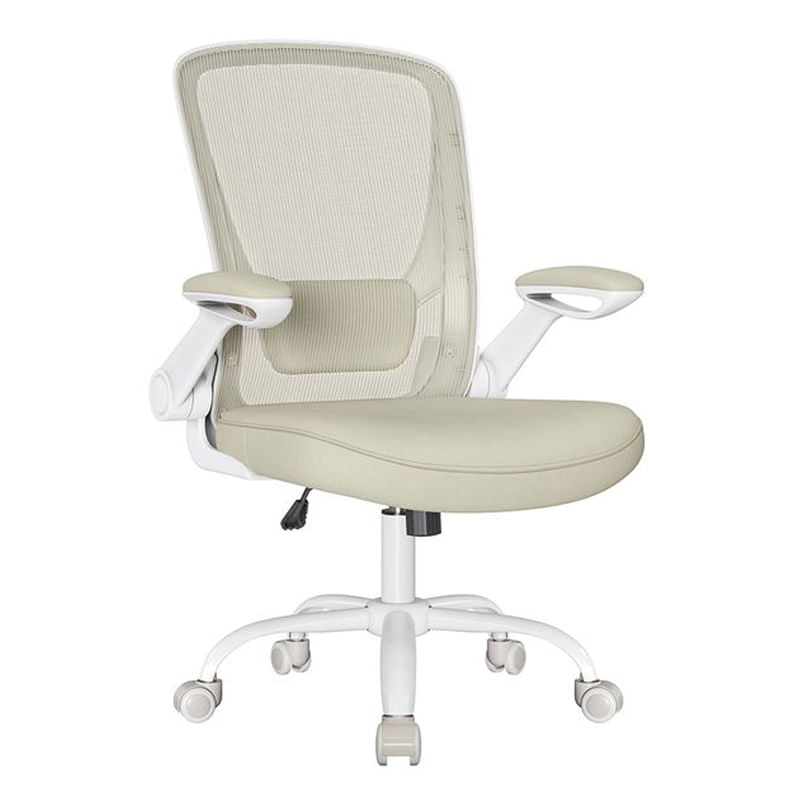 Scaun birou ergonomic reglabil spatar mesh suport lombar, 64x64x107 cm, maxim 120 kg, bej — imaginea 2