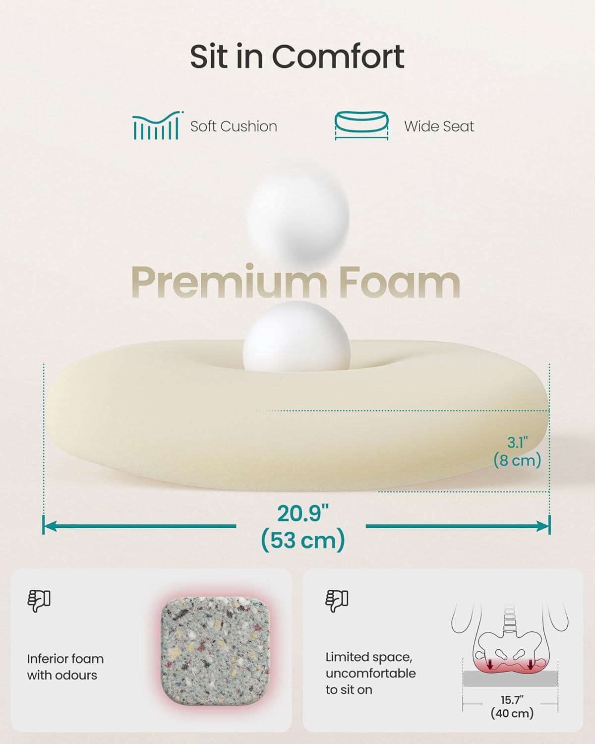 Scaun birou ergonomic reglabil spatar mesh suport lombar, 64x64x107 cm, maxim 120 kg, bej — imaginea 4