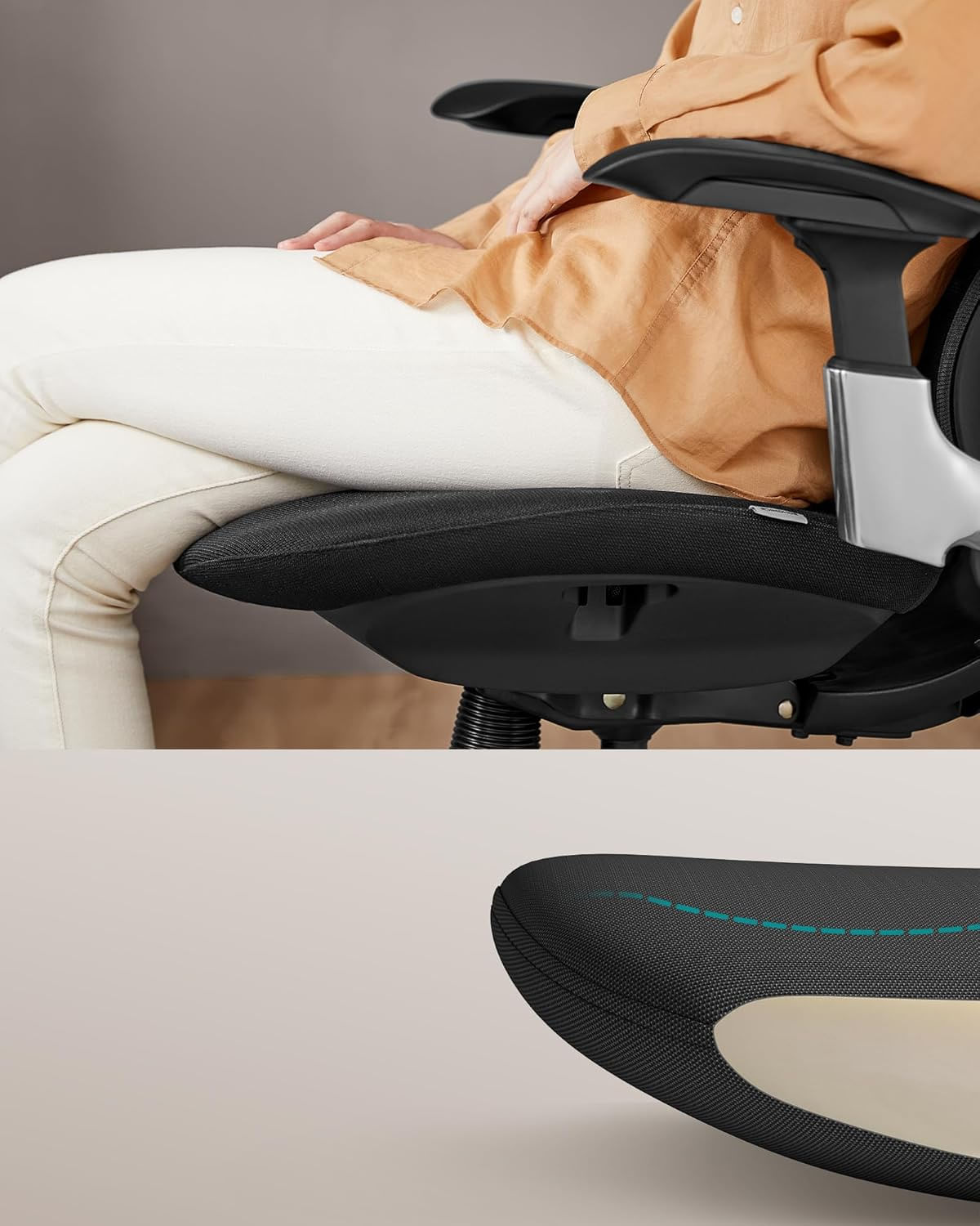 Scaun de birou ergonomic reglabil cu tetiera si suport lombar, inclinare 135A°, maxim 150 kg, 70x70x125 cm, negru — imaginea 9