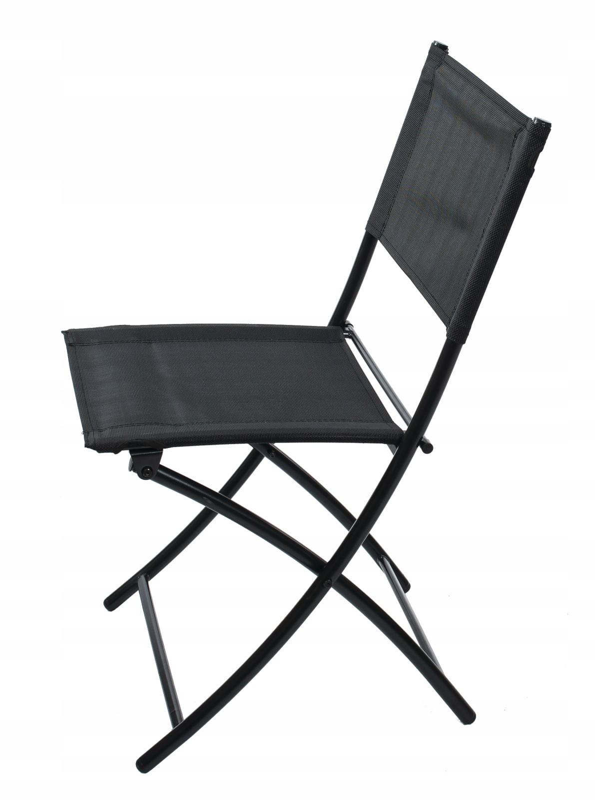 Set mobilier gradina masa semirotunda sticla calita mozaic cu 2 scaune pliabile textilen, gri — imaginea 4