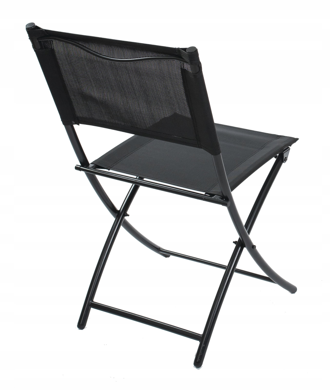 Set mobilier gradina masa semirotunda sticla calita mozaic cu 2 scaune pliabile textilen, gri — imaginea 5