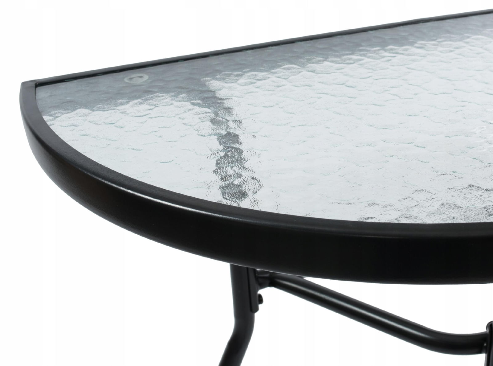Set mobilier gradina masa semirotunda sticla calita mozaic cu 2 scaune pliabile textilen, gri — imaginea 12